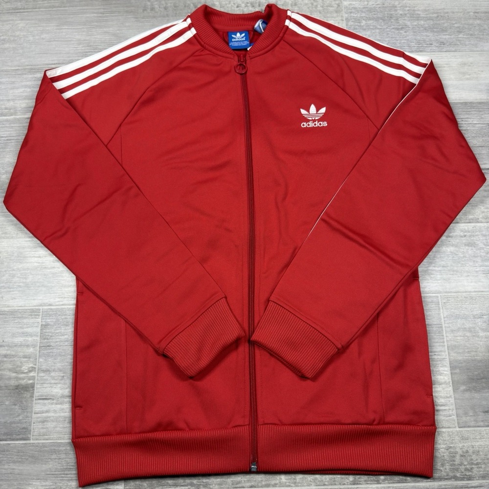 Adidas Originals Kids Small Unisex Superstar Track Top Sport Jacket‎ Red NWOT